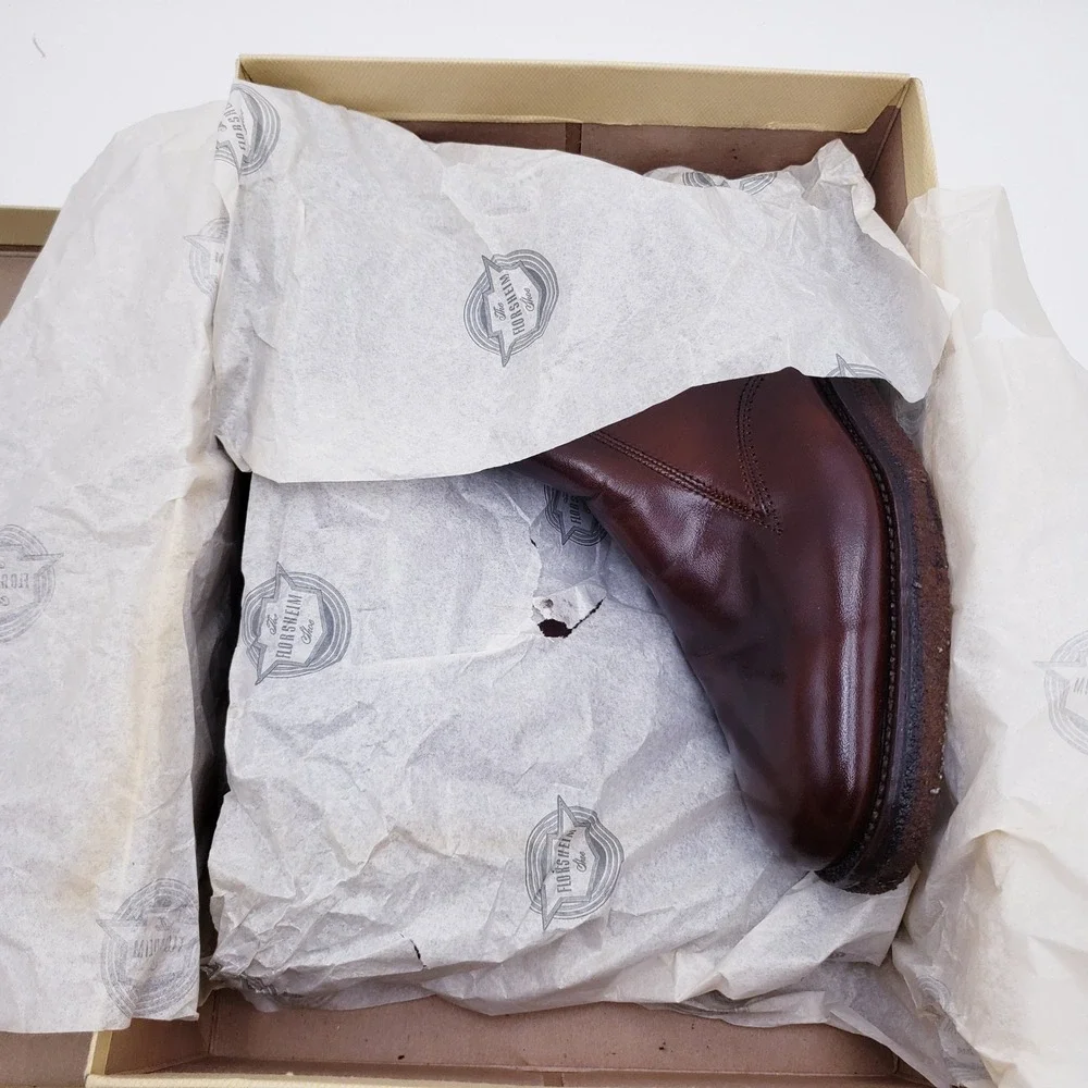 Vintage‎ Florsheim Zip Up Boots Brown Leather Faux Fur Lined Mens Size 7 D